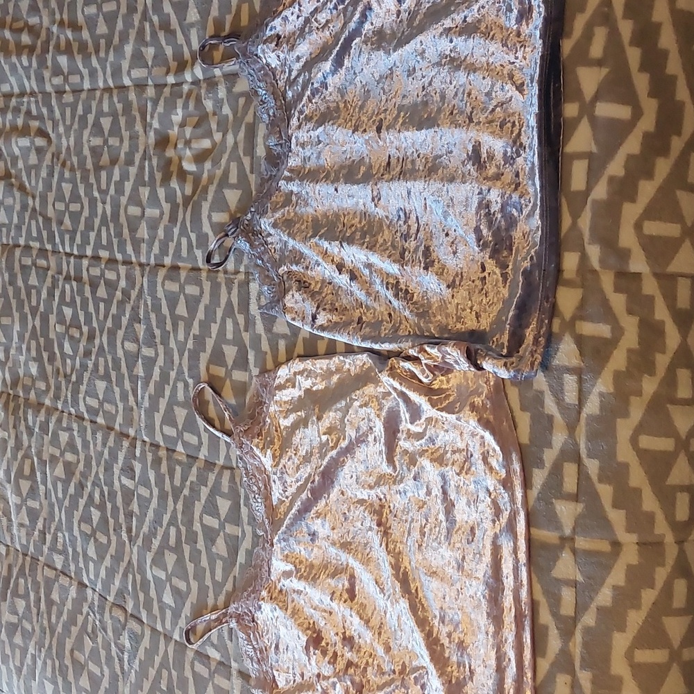 2 Hippie Rose Velvet Tank Tops